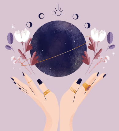 Two hands holding a mystical orb